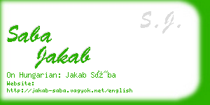 saba jakab business card